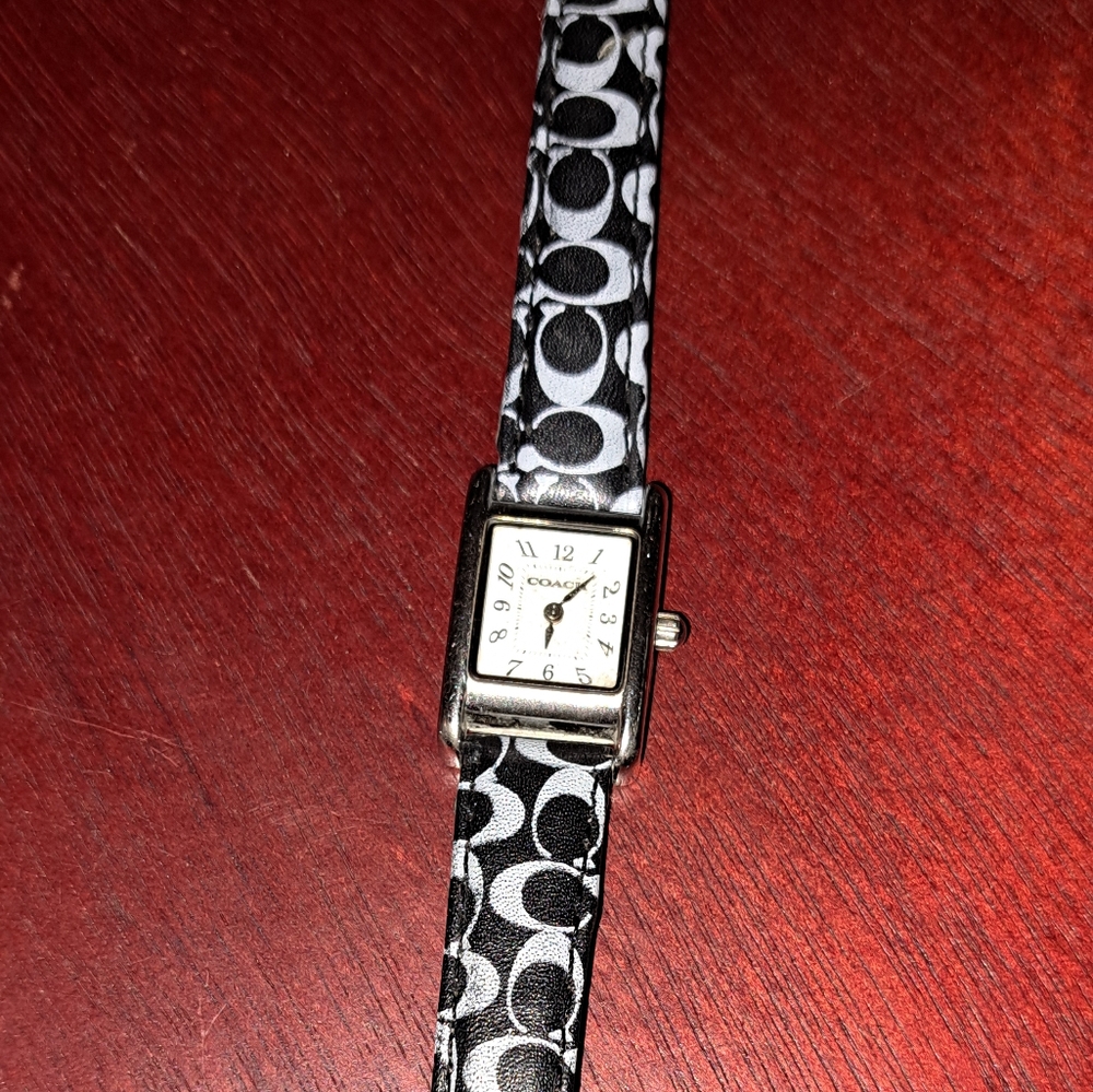 Coach Black and White Patterned Watch